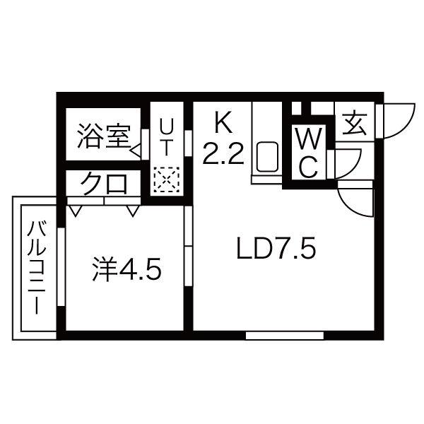 アンシャンテ琴似(1LDK/3階)の間取り写真