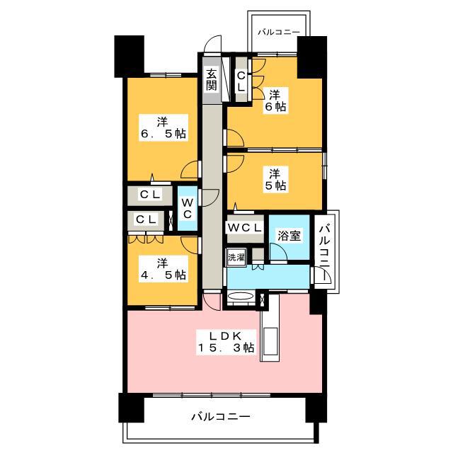 モアグレース岐阜加納(4LDK/12階)の間取り写真