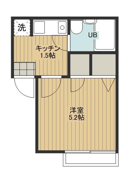 ヴィラコミネ(1K/1階)の間取り写真