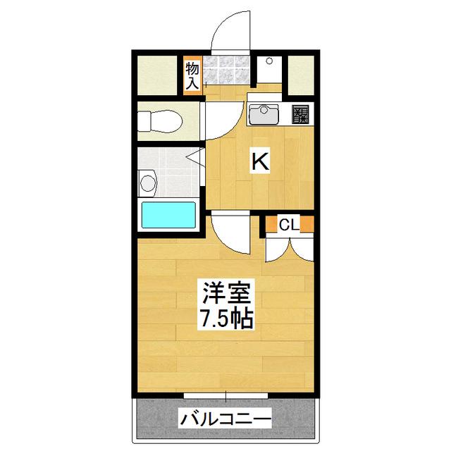 グリーンヒルズやまのい(1K/5階)の間取り写真