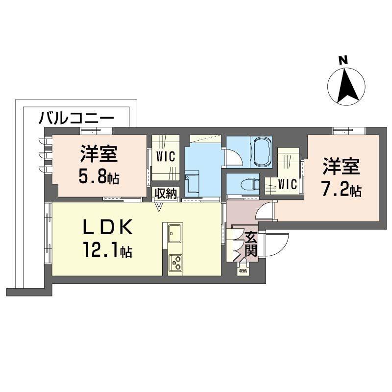 グリーンメゾン平井(2LDK/2階)の間取り写真