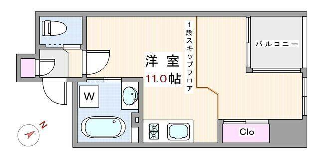 アーバンベース(ワンルーム/2階)の間取り写真