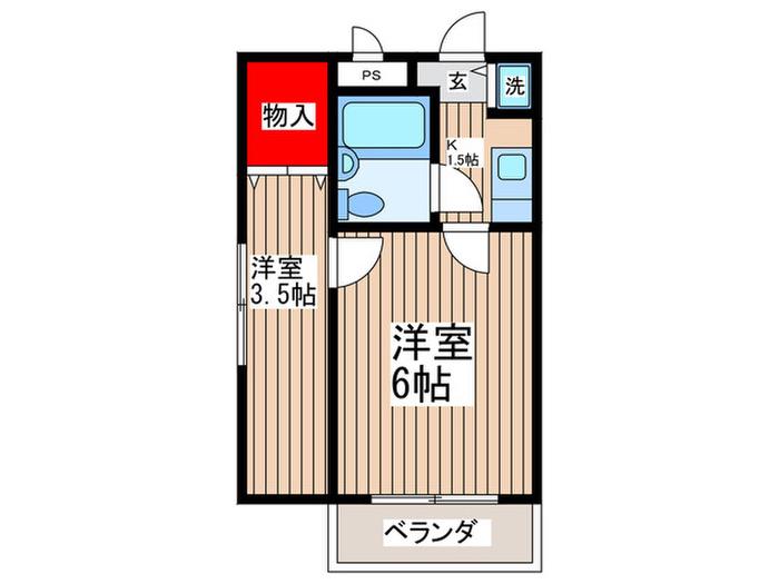 ヴィラージュ行徳(2K/3階)の間取り写真