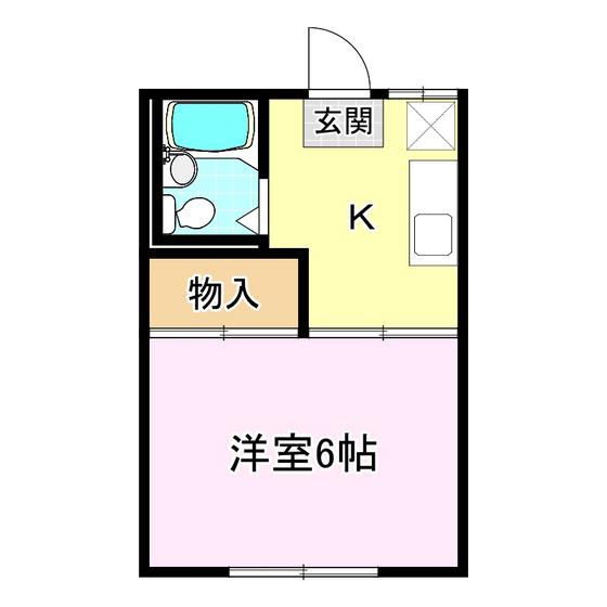 一丁目コーポ(1K/1階)の間取り写真