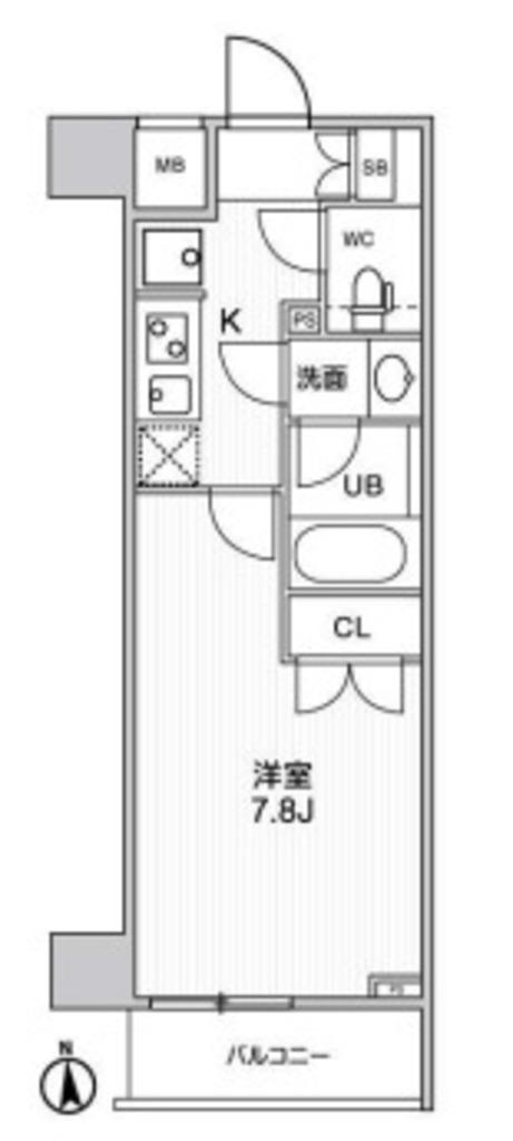 ザ・レジデンス神楽坂I(1K/4階)の間取り写真