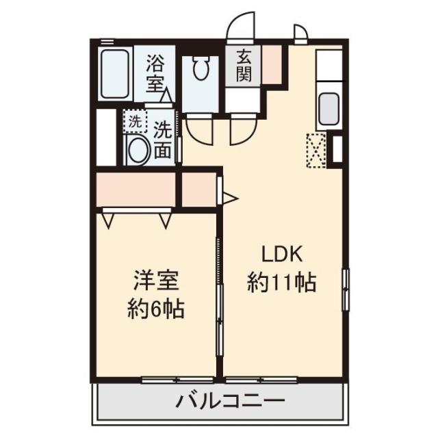 FLOURISH(1LDK/1階)の間取り写真