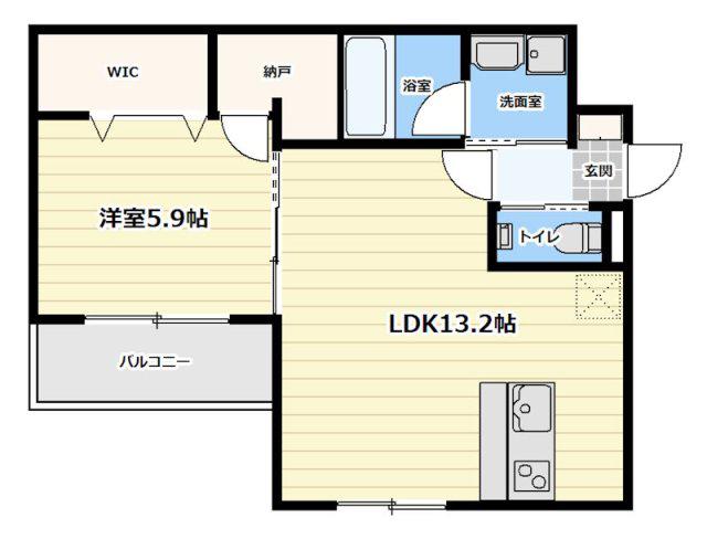 セゾンエイト(1LDK/4階)の間取り写真