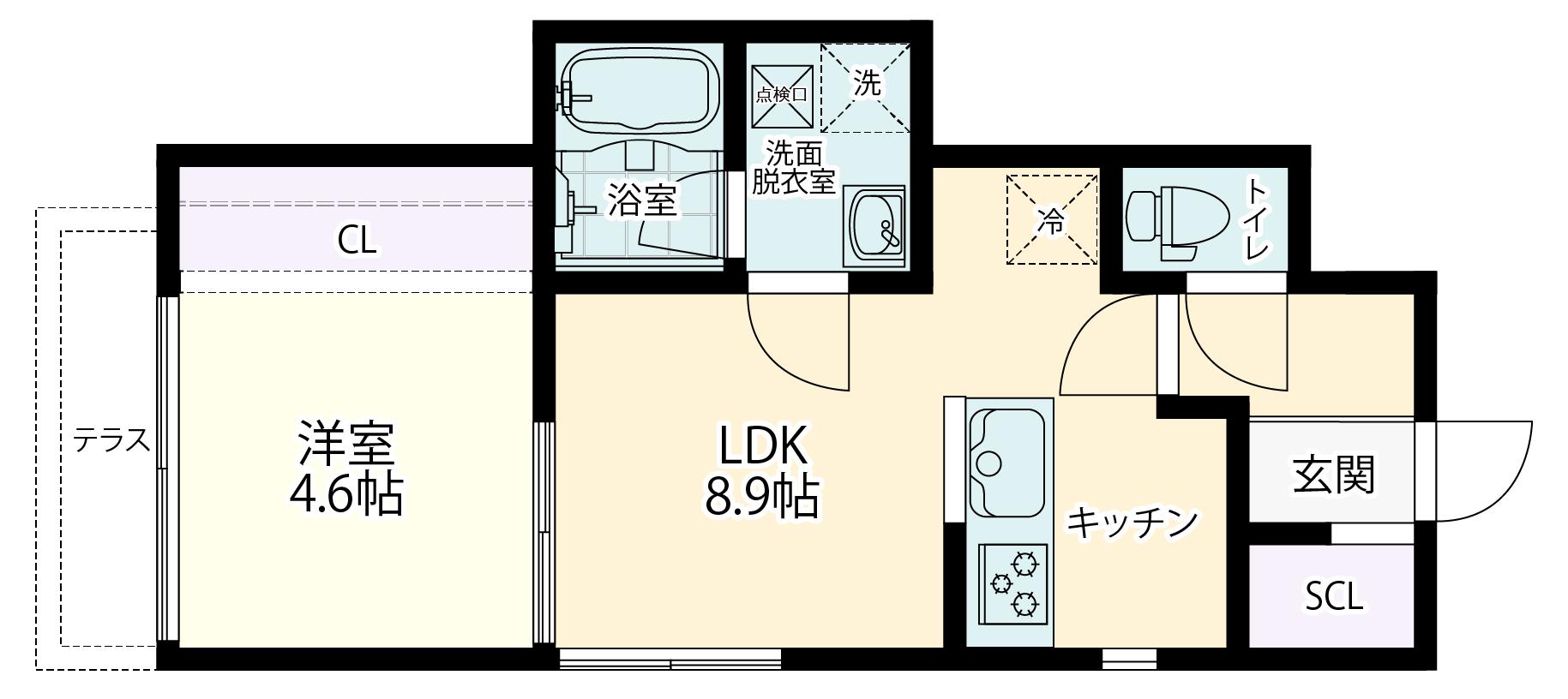 HALELEA(1LDK/1階)の間取り写真