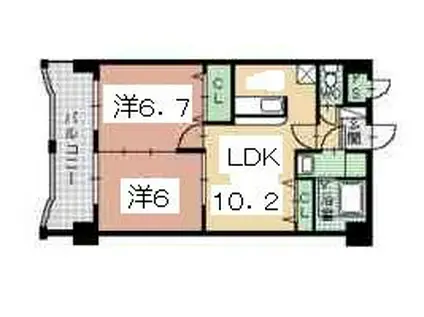 ウィークスM.ONE(2LDK/3階)の間取り写真