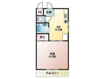 アパートメント柏原(1K/3階)の間取り写真