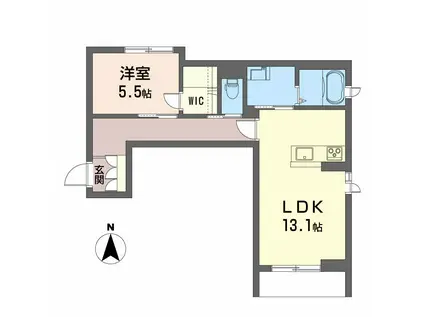 シャーメゾン パン トロワ(1LDK/1階)の間取り写真