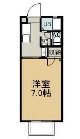 エスポワール千草B(1K/2階)の間取り写真
