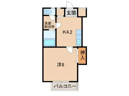 シャインハイツ太田(1K/2階)の間取り写真