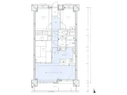 トーカンマンション上通弐番館(3LDK/3階)の間取り写真