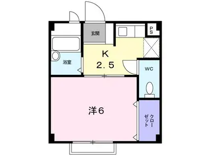 タウニー21(1K/1階)の間取り写真