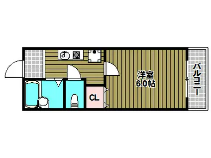 弘成エステート(1K/3階)の間取り写真