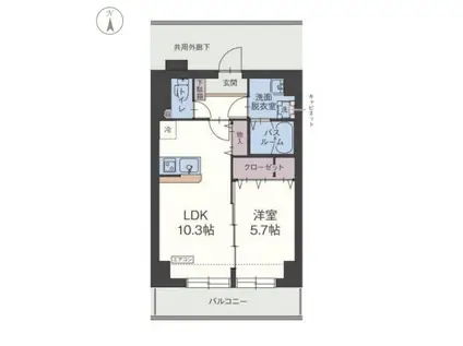 フィラトゥーラ 山本被服第一ビル(1LDK/3階)の間取り写真