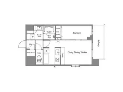 スプランディッド難波キャトル(1LDK/7階)の間取り写真