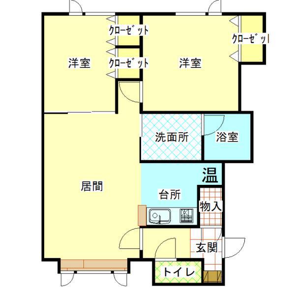 パリティー(2LDK/2階)の間取り写真