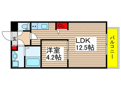 CONNECT PARK HILLS 八千代台(1LDK/5階)の間取り写真