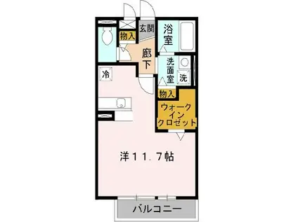 リヴェール日置(ワンルーム/2階)の間取り写真