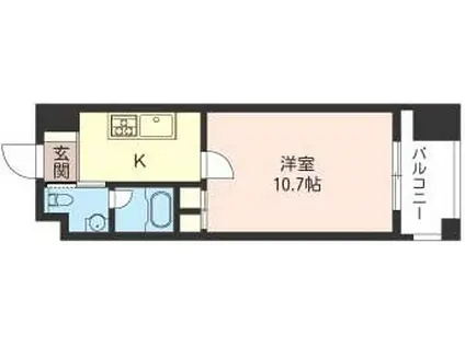 エスティメゾン銀座(1K/4階)の間取り写真