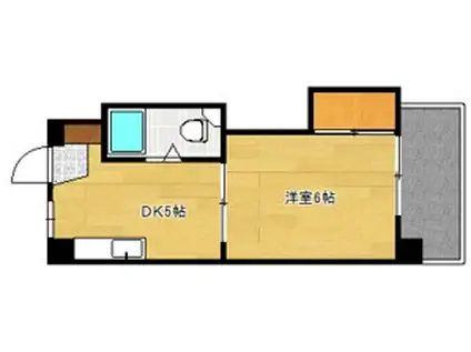 和秀三篠ビル(1DK/4階)の間取り写真