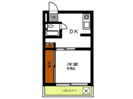 ワイケイビー経堂マンション(1DK/1階)の間取り写真