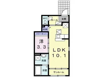 ヴィクトワールA(1LDK/1階)の間取り写真