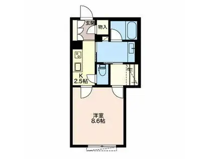 ボンヌ・シャンス参番館(1K/1階)の間取り写真