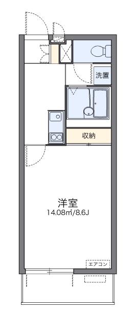 コスモス(1K/1階)の間取り写真