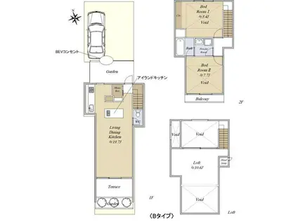 T-STAGE(2LDK/1階)の間取り写真