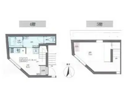 プラティーク神楽坂DUAL(1DK/4階)の間取り写真