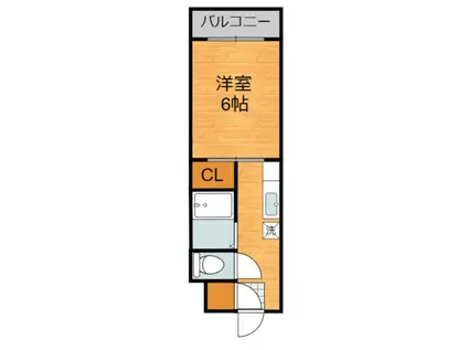 ブライト・ハート(1K/2階)の間取り写真