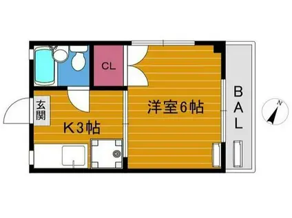 ダイワハイツ(1K/3階)の間取り写真