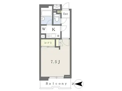 リエス仙台幸町(1K/1階)の間取り写真