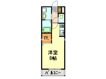 ラッキーベル鈴幸 B(ワンルーム/4階)の間取り写真