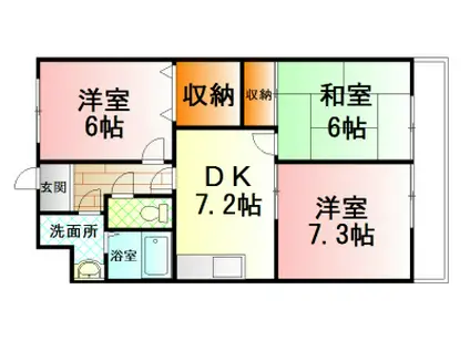 パレスコスモス(3DK/2階)の間取り写真