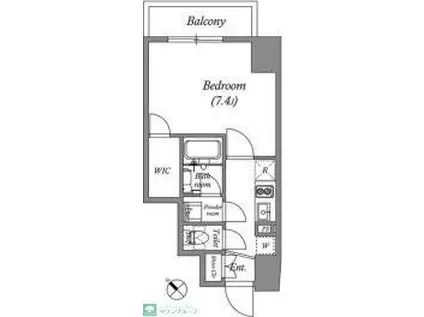 GRAN PASEO巣鴨II(1K/2階)の間取り写真