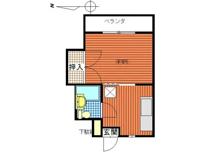 西野ビル(1K/2階)の間取り写真