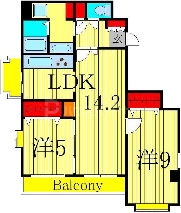 綾東ヴィレッジ弐番館(2LDK/5階)の間取り写真