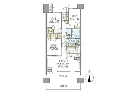 ブリリア品川中延(3LDK/1階)の間取り写真