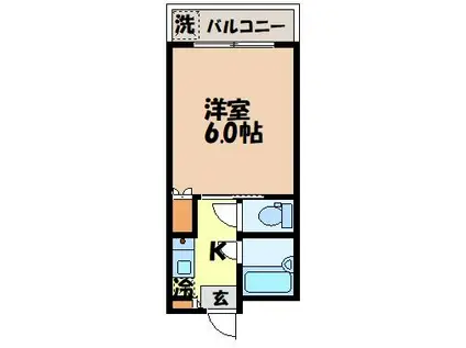 ヴィラナカモト(1K/3階)の間取り写真