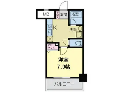 WILLDO難波WI(1K/12階)の間取り写真