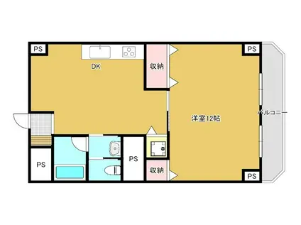 第三谷島ビル(1DK/4階)の間取り写真