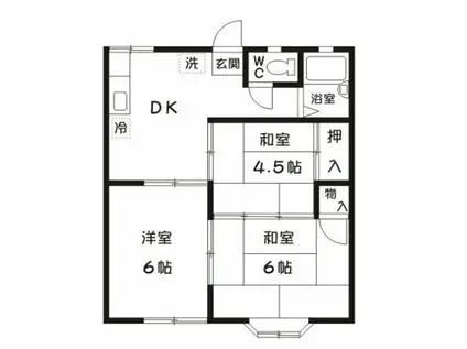 リーブル・ベルセゾン(3DK/2階)の間取り写真