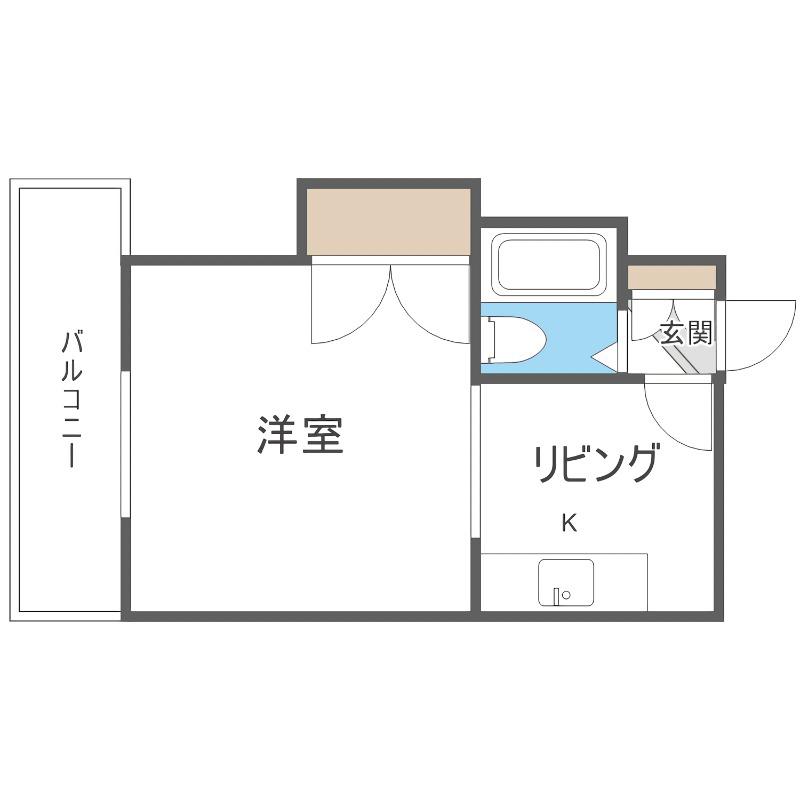 小田ビル(1DK/5階)の間取り写真