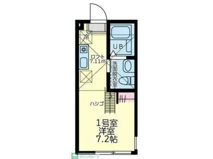 ビッグブリッジ新横浜(ワンルーム/2階)の間取り写真