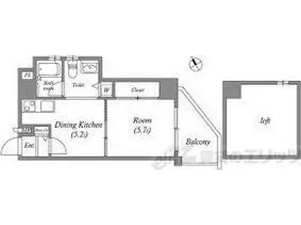 TS-SQUARE天神橋(1DK/6階)の間取り写真