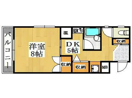 ピュア大久保(1DK/3階)の間取り写真